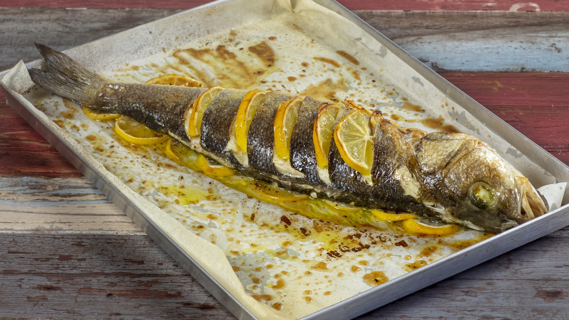 Spigola al limone al forno